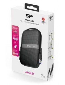 SILICON POWER εξωτερικός HDD Armor A60, 2TB, USB 3.2, μαύρος