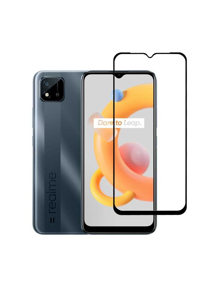 POWERTECH tempered glass 5D TGC-0578, Realme C11, full glue, μαύρο