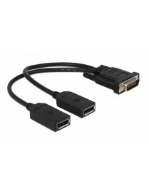 DELOCK αντάπτορας DMS-59 σε 2x DisplayPort 65354, 25cm, μαύρος