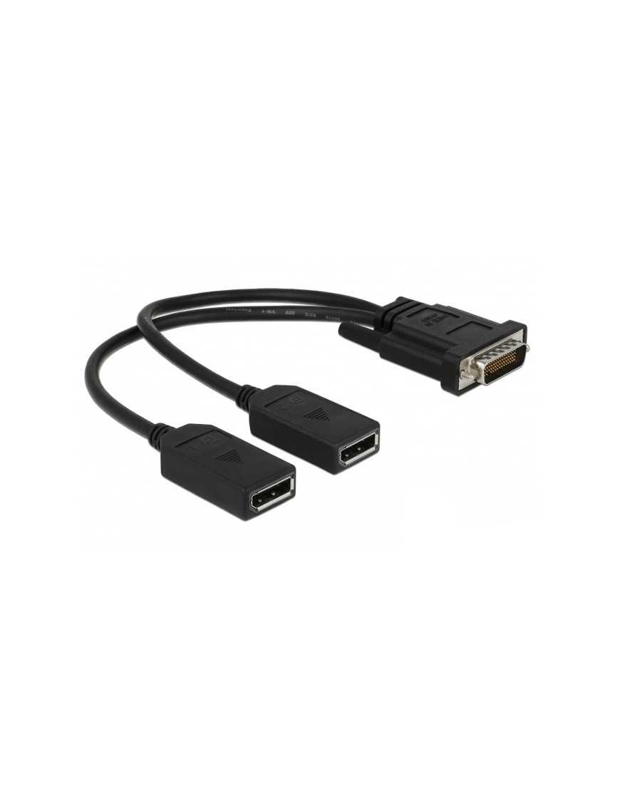 DELOCK αντάπτορας DMS-59 σε 2x DisplayPort 65354, 25cm, μαύρος