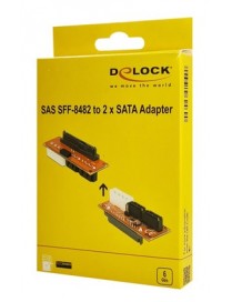 DELOCK κάρτα επέκτασης SAS SFF-8482 σε 2x SATA 62469, Hot Swap