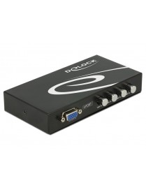 DELOCK VGA switch 87635, 4 ports, bidirectional, Full HD, μαύρο