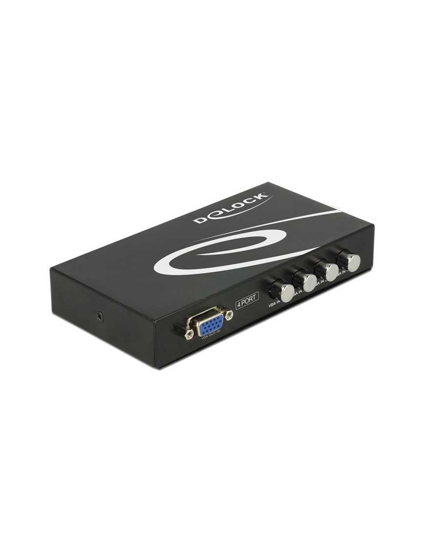 DELOCK VGA switch 87635, 4 ports, bidirectional, Full HD, μαύρο