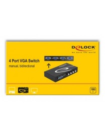 DELOCK VGA switch 87635, 4 ports, bidirectional, Full HD, μαύρο