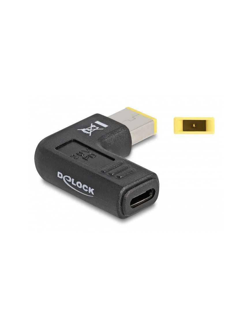 DELOCK αντάπτορας τροφοδοσίας 60003 USB-C σε Lenovo 11x4.5mm, 90°, μαύρο