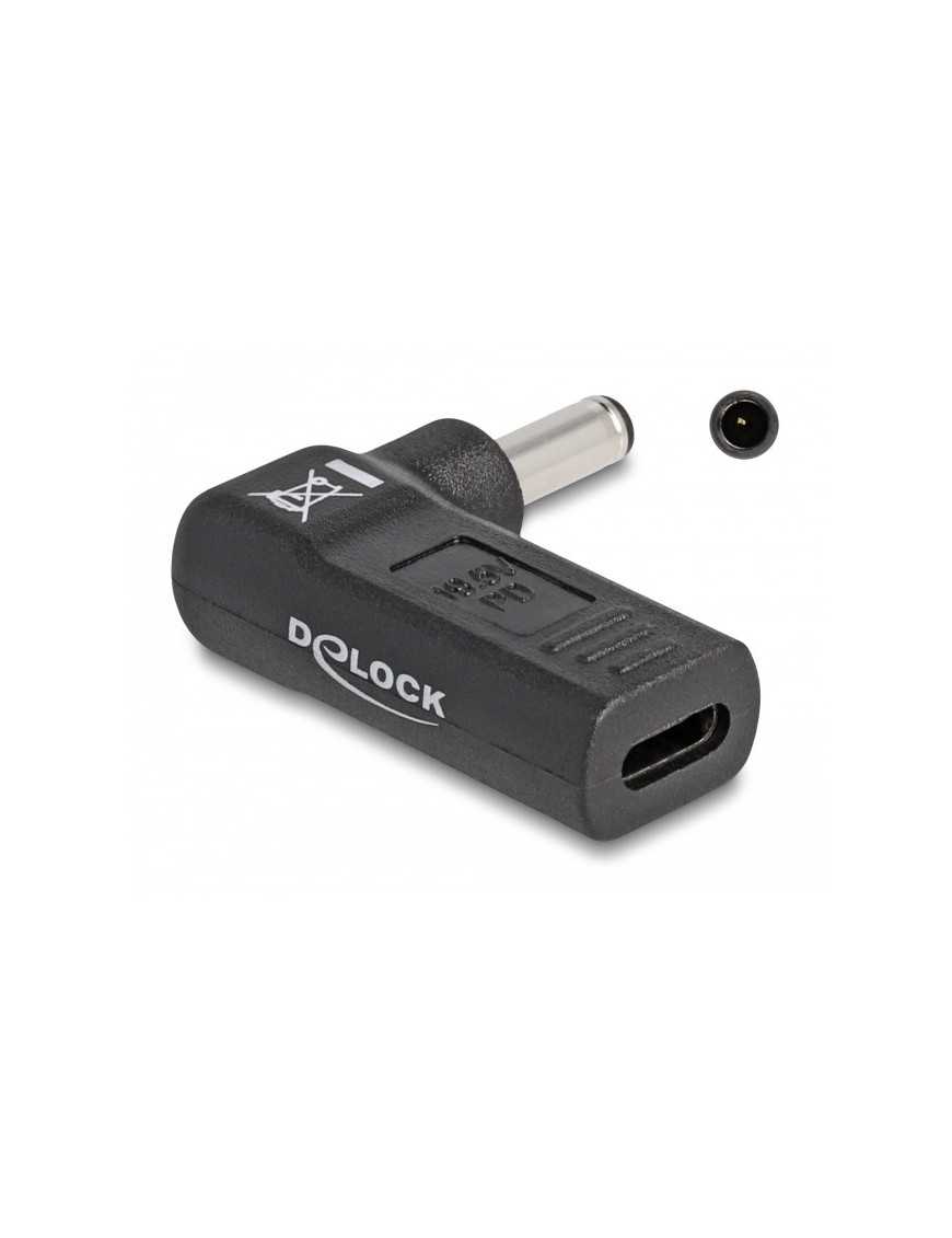 DELOCK αντάπτορας τροφοδοσίας 60007, USB-C σε Dell 4.5x3mm, 90°, μαύρος