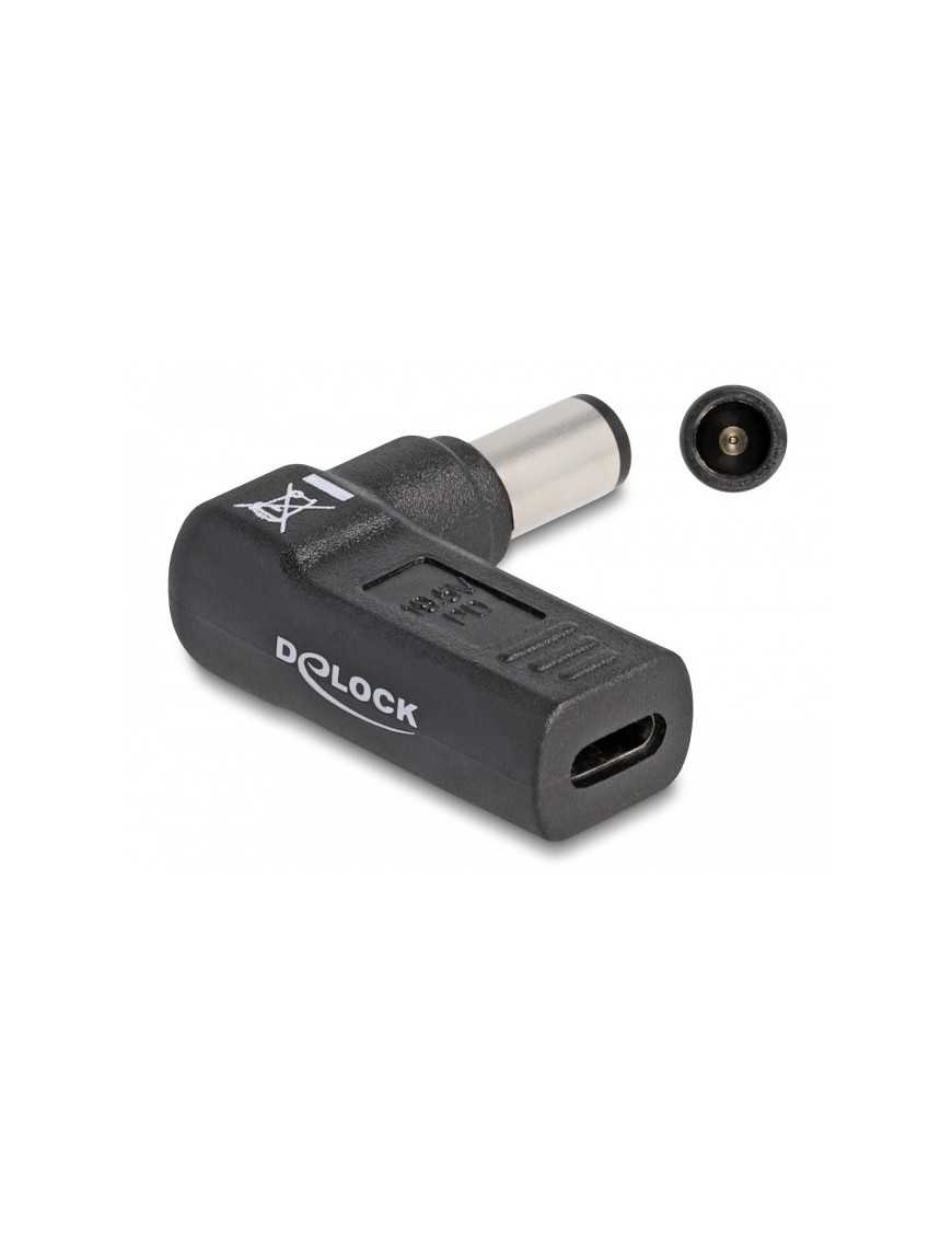 DELOCK αντάπτορας τροφοδοσίας 60008, USB-C σε Dell 7.4x5mm, 90°, μαύρος