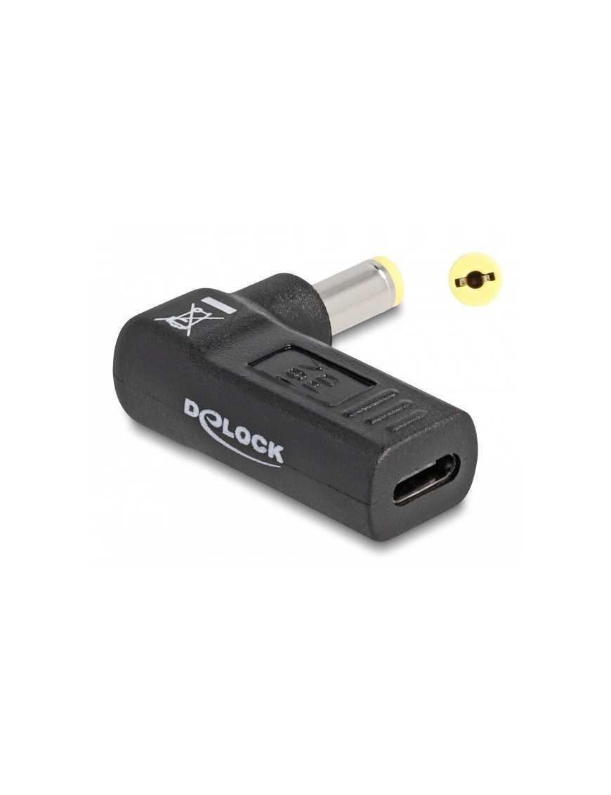 DELOCK αντάπτορας τροφοδοσίας 60009 USB-C σε Acer 5.5x1.7mm, 90°, μαύρος