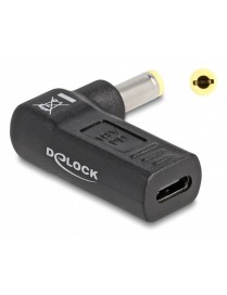 DELOCK αντάπτορας τροφοδοσίας 60011, USB-C σε 5.5x2.5mm, 90°, μαύρος