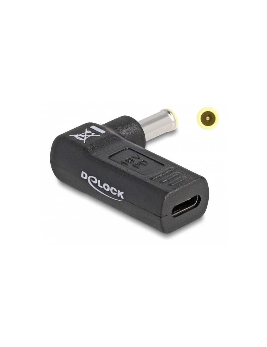 DELOCK αντάπτορας τροφοδοσίας 60013 USB-C σε Samsung 5.5x3mm, 90°, μαύρο