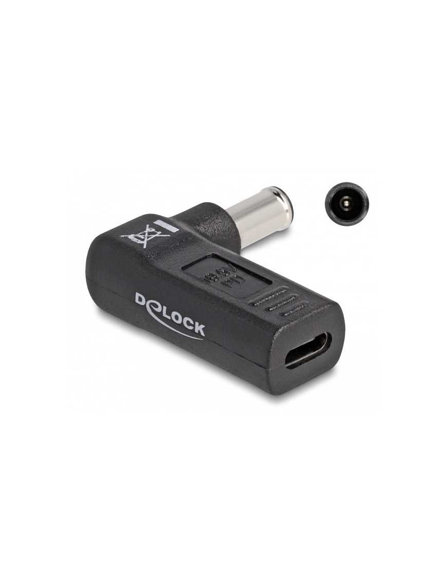 DELOCK αντάπτορας τροφοδοσίας 60014, USB-C σε Sony 6x4.3mm, 90°, μαύρος