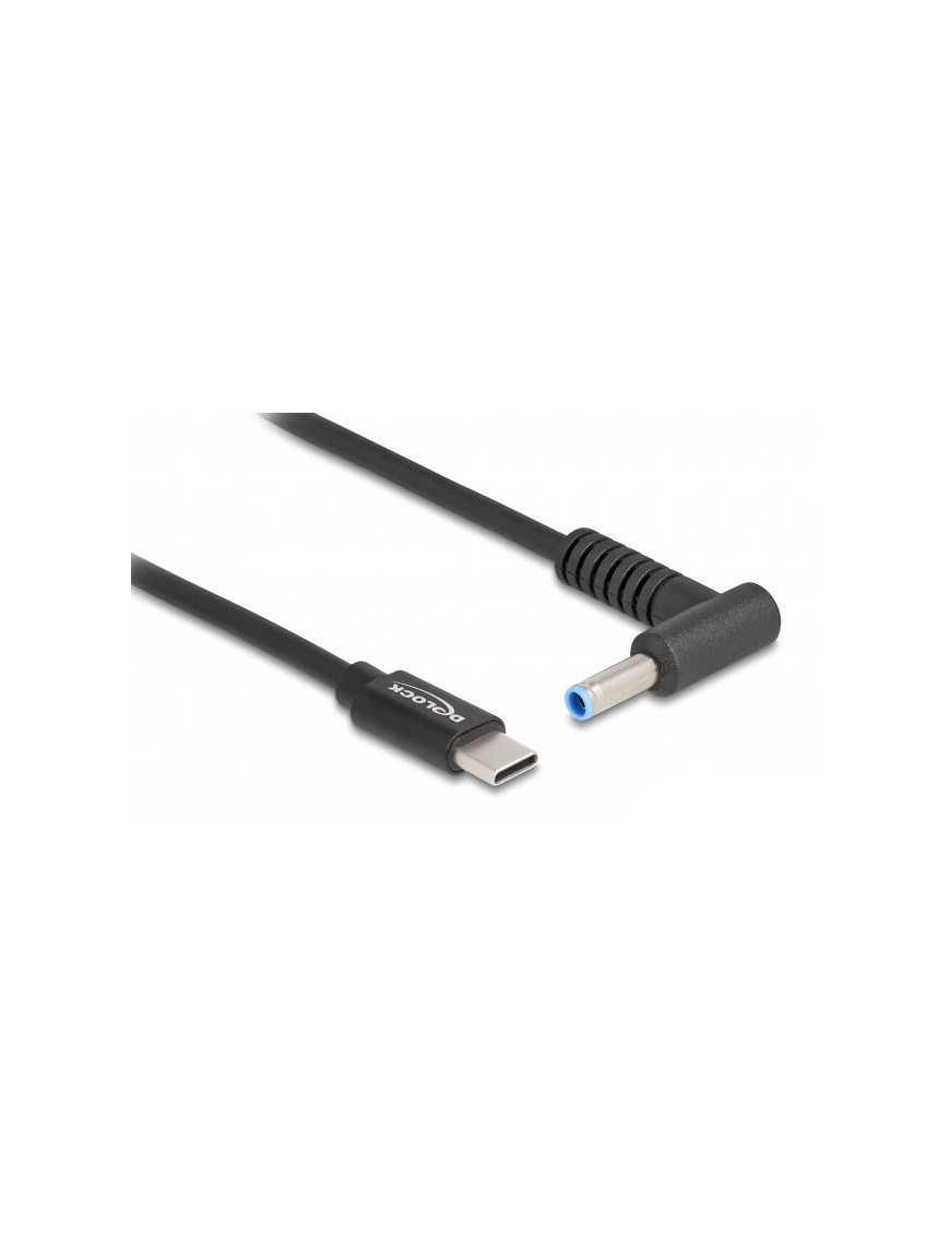 DELOCK καλώδιο τροφοδοσίας 87971, USB-C σε HP 4.5x3.0mm, 1.5m, μαύρο