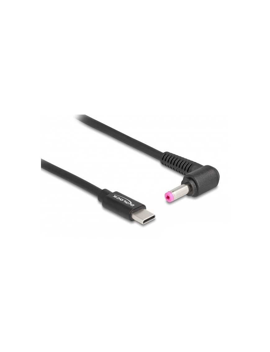 DELOCK καλώδιο τροφοδοσίας 87973, USB-C σε HP 4.8x1.7mm, 1.5m, μαύρο