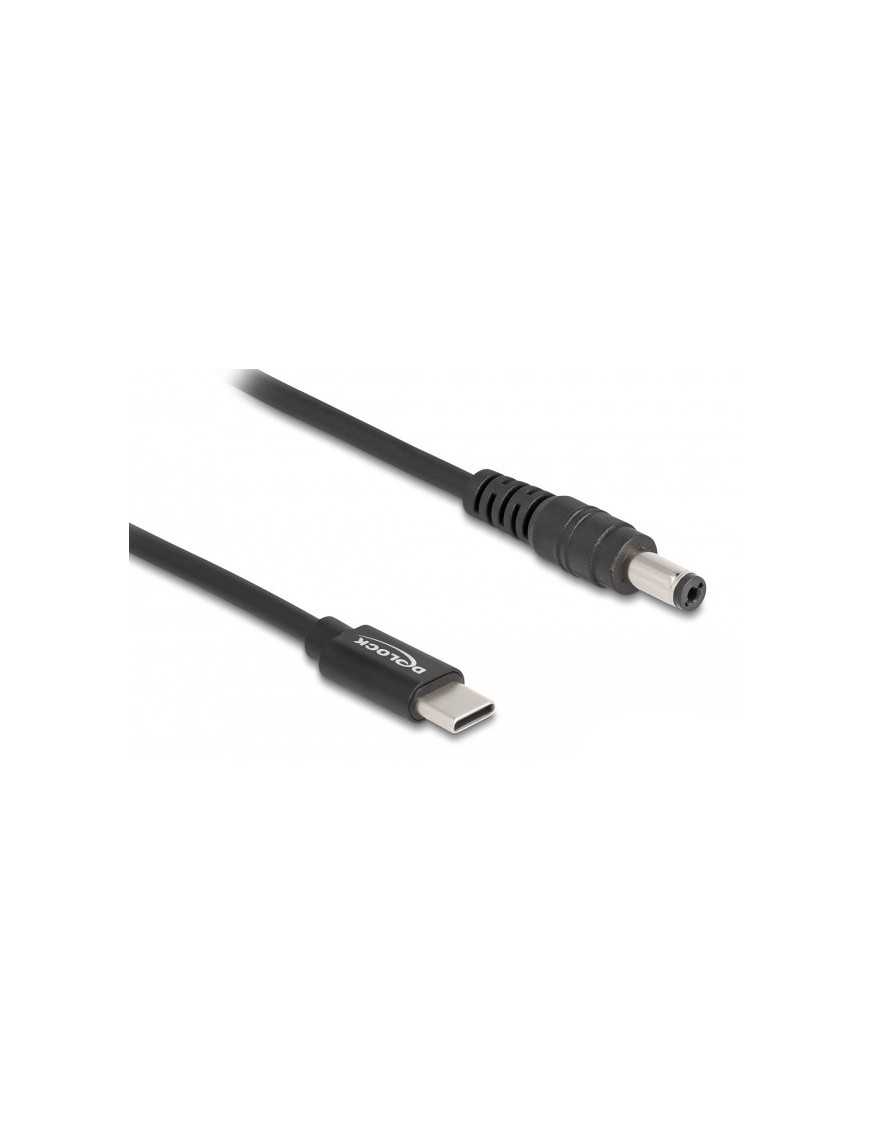 DELOCK καλώδιο τροφοδοσίας 87977, USB-C σε 5.5x2.1mm, 1.5m, μαύρο