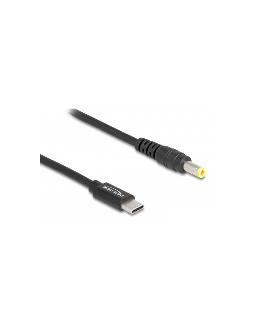 DELOCK καλώδιο τροφοδοσίας 87978, USB-C σε 5.5x2.5mm, 1.5m, μαύρο