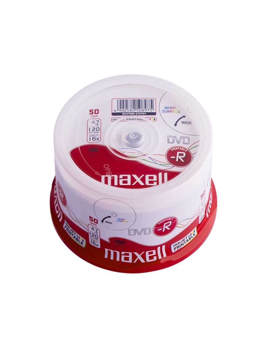 MAXELL DVD-R 275701, 4.7GB, 120min, 16x speed, printable, Cake 50τμχ